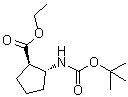 (1R,2R)-2-[[(1,1-Dimethylethoxy)carbonyl]amino]cyclopentanecarboxylic acid ethyl ester molecular structure (CAS 245115-20-2)