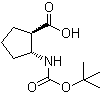 (1R,2R)-2-[[(1,1-Dimethylethoxy)carbonyl]amino]cyclopentanecarboxylic acid molecular structure (CAS 245115-25-7)