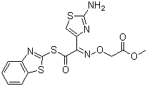 (S)-2-Benzothiazolyl (Z)-2-(2-aminothiazole-4-yl)-2-methoxycarbonylmethoxyiminothioacetate molecular structure (CAS 246035-38-1)