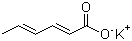 Potassium sorbate molecular structure (CAS 24634-61-5)