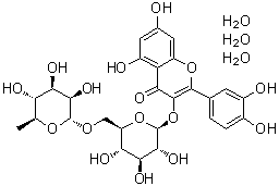 结构式 CAS# 250249-75-3, 芦丁三水合物
