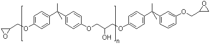 Poly(Bisphenol A-co-epichlorohydrin) glycidyl end-capped molecular structure (CAS 25036-25-3)