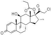 (11beta,16alpha)-21-Chloro-9-fluoro-11-hydroxy-16-methyl-17-(1-oxopropoxy)-pregna-1,4-diene-3,20-dione molecular structure (CAS 25122-52-5)