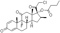 structure of CAS# 25122-57-0, Clobetasone butyrate;Clobetasone-17-butyrate; 21-Chloro-9-fluoro-17-hydroxy-16b-methylpregna-1,4-diene-3,11,20-trione 17-butyrate