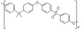structure of CAS# 25135-51-7, Polysulfone A;SG 90 (polysulfone); Sumilit FS 1200; Thermalux; Thermalux P 1700; Thermalux P 1700NT11; UCC 80; Bisphenol A-4,4'-sulfonyldiphenol polymer, SRU; Bisphenol A-bis(4-chlorophenyl) sulfone copolymer, SRU