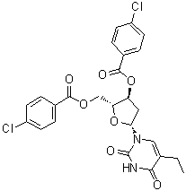 2'-Deoxy-5-ethyluridine 3',5'-bis(4-chlorobenzoate) molecular structure (CAS 25137-84-2)