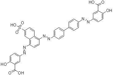 5-[[4-[[4'-[(3-Carboxy-4-hydroxyphenyl)azo][1,1'-biphenyl]-4-yl]azo]-7-sulfo-1-naphthalenyl]azo]-2-hydroxybenzoic acid molecular structure (CAS 25180-44-3)