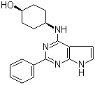structure of CAS# 251945-92-3, SLV 320;SC-204288; (1R,4R)-4-(2-Phenyl-7H-pyrrolo[2,3-d]pyrimidin-4-ylamino)cyclohexanol