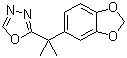 structure of CAS# 251958-52-8, 2-[1-(1,3-Benzodioxol-5-yl)-1-methylethyl]-1,3,4-oxadiazole