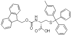 structure of CAS# 252206-29-4, N-[(9H-Fluoren-9-ylmethoxy)carbonyl]-S-[(4-methylphenyl)diphenylmethyl]-D-cysteine