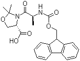 (4S)-3-[(2S)-2-[[(9H-Fluoren-9-ylmethoxy)carbonyl]amino]-1-oxopropyl]-2,2-dimethyl-4-oxazolidinecarboxylic acid molecular structure (CAS 252554-78-2)