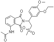 structure of CAS# 253168-86-4, N-[2-[1-(3-Ethoxy-4-methoxyphenyl)-2-(methylsulfonyl)ethyl]-2,3-dihydro-1,3-dioxo-1H-isoindol-4-yl]acetamide