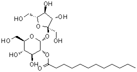 structure of CAS# 25339-99-5, Sucrose monododecanoate;Surfhope SE Cosme C 1216; Surfhope SE Pharma D 1216; Sucrose lauric acid monoester