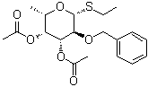 Ethyl 6-deoxy-2-O-(phenylmethyl)-1-thio-beta-L-galactopyranoside diacetate molecular structure (CAS 254444-59-2)