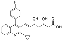 (3S,5R,E)-7-(2-Cyclopropyl-4-(4-fluorophenyl)quinolin-3-yl)-3,5-dihydroxyhept-6-enoic acid molecular structure (CAS 254452-88-5)