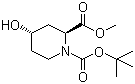 (2S,4S)-1-tert-Butyl 2-methyl 4-hydroxypiperidine-1,2-dicarboxylate molecular structure (CAS 254882-14-9)
