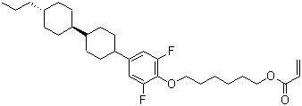 2-丙烯酸 6-[2,6-二氟-4-[(反式,反式)-4'-丙基[1,1'-联环己基]-4-基]苯氧基]己基酯分子结构 (CAS 255386-72-2)