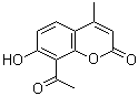 structure of CAS# 2555-29-5, 8-Acetyl-7-hydroxy-4-methylcoumarin;4-Methyl-7-hydroxy-8-acetocoumarin; 4-Methyl-7-hydroxy-8-acetylcoumarin; 7-Hydroxy-8-acetyl-4-methylcoumarin; 8-Acetyl-4-methyl-7-hydroxycoumarin; 8-Acetyl-4-methylumbelliferone; 8-Acetyl-7-hydroxy-4-methyl-2H-1-benzopyran-2-one; NSC 19027