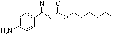 structure of CAS# 255706-13-9, Hexyl N-[(4-aminophenyl)iminomethyl]carbamate