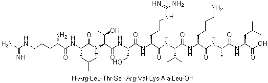 L-Arginyl-L-leucyl-L-threonyl-L-seryl-L-arginyl-L-valyl-L-lysyl-L-alanyl-L-leucine molecular structure (CAS 255707-04-1)