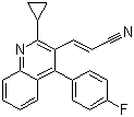 (E)-3-[2-环丙基-4-(4-氟苯基)-3-喹啉基]-2-丙烯腈分子结构 (CAS 256431-72-8)