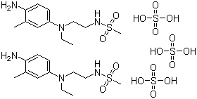 结构式 CAS# 25646-71-3, 4-氨基-N-乙基-N-(beta-甲磺酰胺乙基)间甲苯胺硫酸盐; 彩色显影剂 CD-3