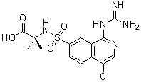 N-[[1-[(Aminoiminomethyl)amino]-4-chloro-7-isoquinolinyl]sulfonyl]-2-methylalanine molecular structure (CAS 256477-09-5)
