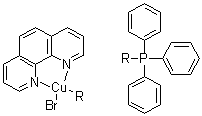 溴(1,10-菲啰啉)(三苯基膦)铜分子结构 (CAS 25753-84-8)