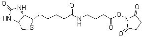 结构式 CAS# 258289-54-2, (3aS,4S,6aR)-N-[4-[(2,5-二氧代-1-吡咯烷基)氧基]-4-氧代丁基]六氢-2-氧代-1H-噻吩并[3,4-d]咪唑-4-戊酰胺