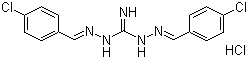 结构式 CAS# 25875-50-7, 盐酸氯苯胍; 1,3-双(对氯苄叉氨基)胍盐酸盐