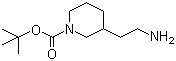 结构式 CAS# 259180-77-3, 2-(N-Boc-3-哌啶基)乙胺; 3-(2-氨乙基)-1-叔丁基羰基哌啶