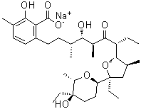 structure of CAS# 25999-20-6, Lasalocid sodium;Lasalocid sodium salt; MT 2007; NSC 243046; Ro 2-2985; Sodium lasalocid; Sodium lasalocid A