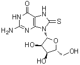 structure of CAS# 26001-38-7, 8-Thioguanosine;8-Mercaptoguanosine; NSC 79216; SQ 12760