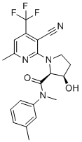 (2S,3R)-1-(3-Cyano-6-methyl-4-(trifluoromethyl)pyridin-2-yl)-3-hydroxy-N-methyl-N-(m-tolyl)pyrrolidine-2-carboxamide molecular structure (CAS 2603528-97-6)