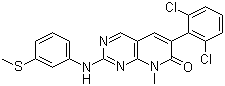 6-(2,6-Dichlorophenyl)-8-methyl-2-[[3-(methylthio)phenyl]amino]pyrido[2,3-d]pyrimidin-7(8H)-one molecular structure (CAS 260415-63-2)