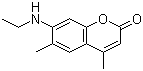 structure of CAS# 26078-25-1, Coumarin 2;4,6-Dimethyl-7-ethylaminocoumarin; 7-(Ethylamino)-4,6-dimethyl-2-benzopyrone
