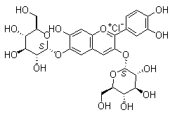 矢车菊素双葡糖苷分子结构 (CAS 2611-67-8)