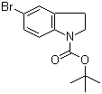 structure of CAS# 261732-38-1, 5-Bromo-1-(tert-butyloxycarbonyl)-2,3-dihydro-1H-indole;5-Bromo-2,3-dihydroindole-1-carboxylic acid tert-butyl ester