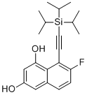 7-Fluoro-8-[(triisopropylsilyl)ethynyl]naphthalene-1,3-diol molecular structure (CAS 2621932-34-9)