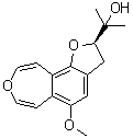 structure of CAS# 263249-77-0, (2R)-2,3-Dihydro-5-methoxy-alpha,alpha-dimethylfuro[2,3-g][3]benzoxepin-2-methanol;Perilloxin