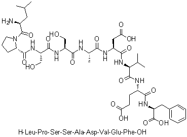 L-Leucyl-L-prolyl-L-seryl-L-seryl-L-alanyl-L-alpha-aspartyl-L-valyl-L-alpha-glutamyl-L-phenylalanine molecular structure (CAS 263902-16-5)
