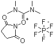 结构式 CAS# 265651-18-1, HSTU; N,N,N',N'-四甲基-O-(N-琥珀酸亚胺基)脲六氟磷酸盐