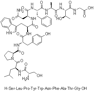 L-Seryl-L-leucyl-L-prolyl-L-tyrosyl-L-tryptophyl-L-asparaginyl-L-phenylalanyl-L-alanyl-L-threonyl-glycine molecular structure (CAS 267001-03-6)