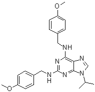 N2,N6-Bis[(4-methoxyphenyl)methyl]-9-(1-methylethyl)-9H-purine-2,6-diamine molecular structure (CAS 267402-71-1)