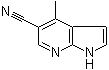 structure of CAS# 267875-39-8, 4-Methyl-1H-pyrrolo[2,3-b]pyridine-5-carbonitrile