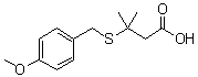 3-[[(4-Methoxyphenyl)methyl]thio]-3-methylbutanoic acid molecular structure (CAS 268219-99-4)