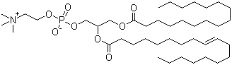 2-Oleoyl-1-palmitoyl-sn-glycero-3-phosphocholine molecular structure (CAS 26853-31-6)