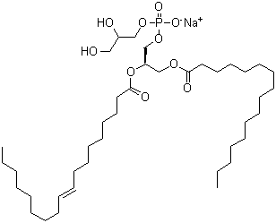 1-Palmitoyl-2-oleoyl-sn-glycero-3-phospho-(1'-rac-glycerol) sodium salt molecular structure (CAS 268550-95-4)