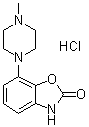 structure of CAS# 269718-83-4, Pardoprunox hydrochloride;7-(4-Methyl-1-piperazinyl)-2(3H)-benzoxazolone monohydrochloride; SLV 308; SLV 308 hydrochloride