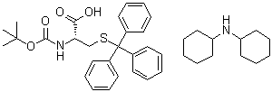 N-[(1,1-Dimethylethoxy)carbonyl]-S-(triphenylmethyl)-L-cysteine compd. with N-cyclohexylcyclohexanamine molecular structure (CAS 26988-59-0)